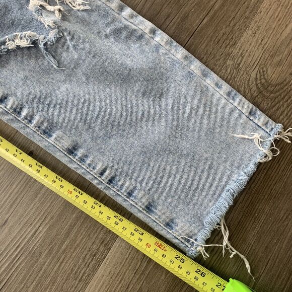 PacSun Light Denim Distressed High Rise Straight Jeans 26 - Picture 7 of 9